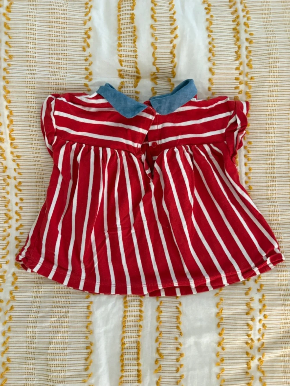 Baby Gap Red and White Stripe Top with Peter Pan Collar
